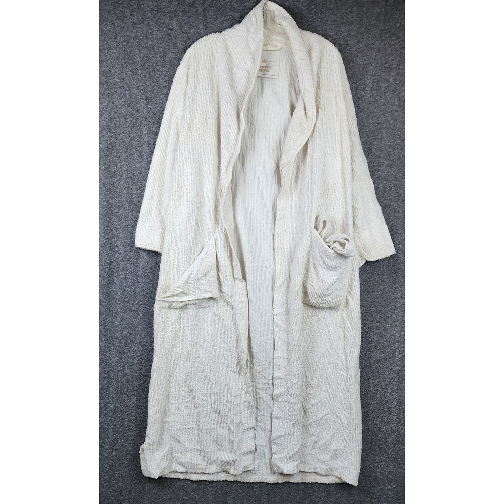 Victoria's‎ Secret Robe Women Small White Vintage Textured Spa Long Made in USA